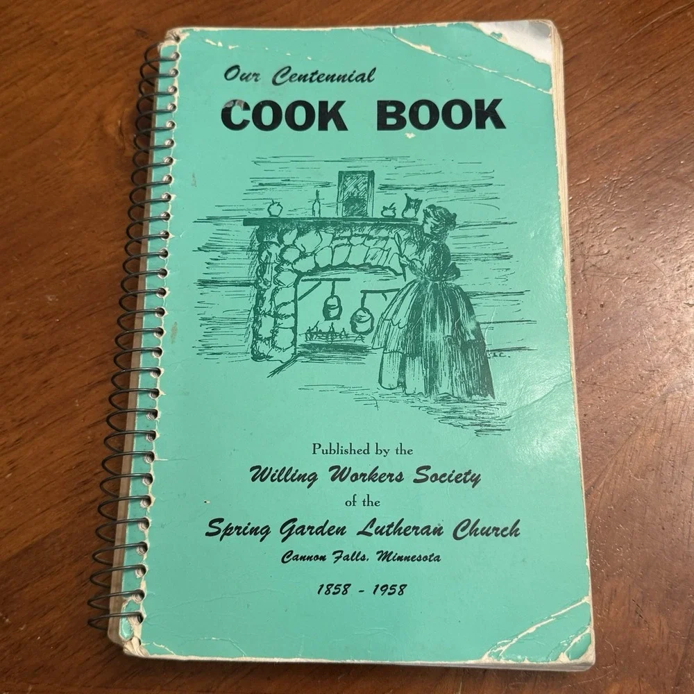 Our Centennial Cookbook Spring Garden Lutheran Church Cannon Falls MN 1958 VTG